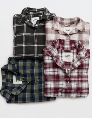 Aerie Anytime Fave Flannel Oversized Shirt