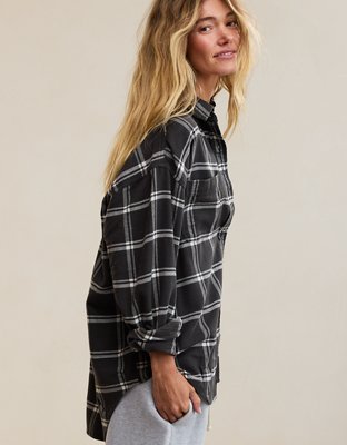 Aerie Anytime Fave Flannel Oversized Shirt