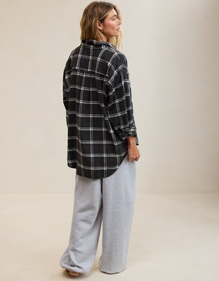 Aerie Anytime Fave Flannel Button Down Shirt