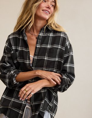 Aerie Anytime Fave Flannel Button Down Shirt