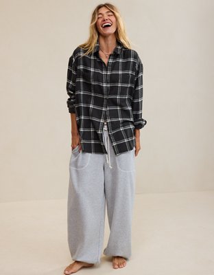 Aerie Anytime Fave Flannel Oversized Shirt
