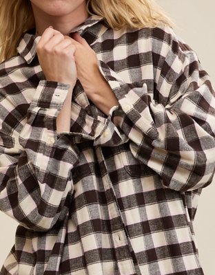 Aerie Anytime Fave Flannel Button Down Shirt