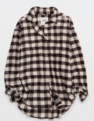 Aerie Anytime Fave Flannel Button Down Shirt