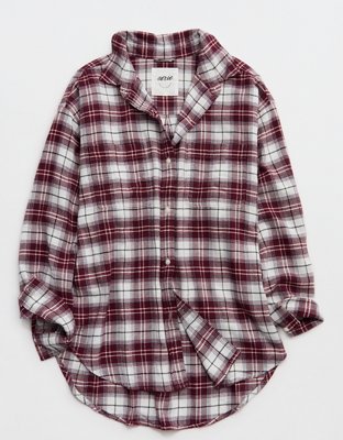 Aerie Anytime Fave Flannel Button Down Shirt
