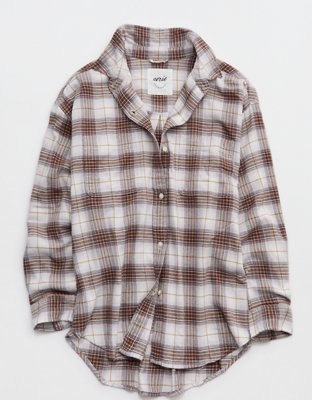 Aerie Anytime Fave Flannel Oversized Shirt