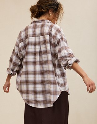 Aerie Anytime Fave Flannel Button Down Shirt