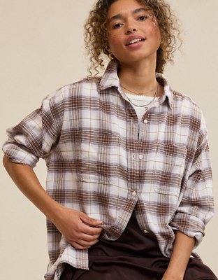 Aerie Anytime Fave Flannel Button Down Shirt
