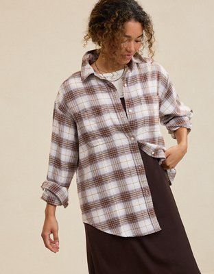 Aerie Anytime Fave Flannel Oversized Shirt