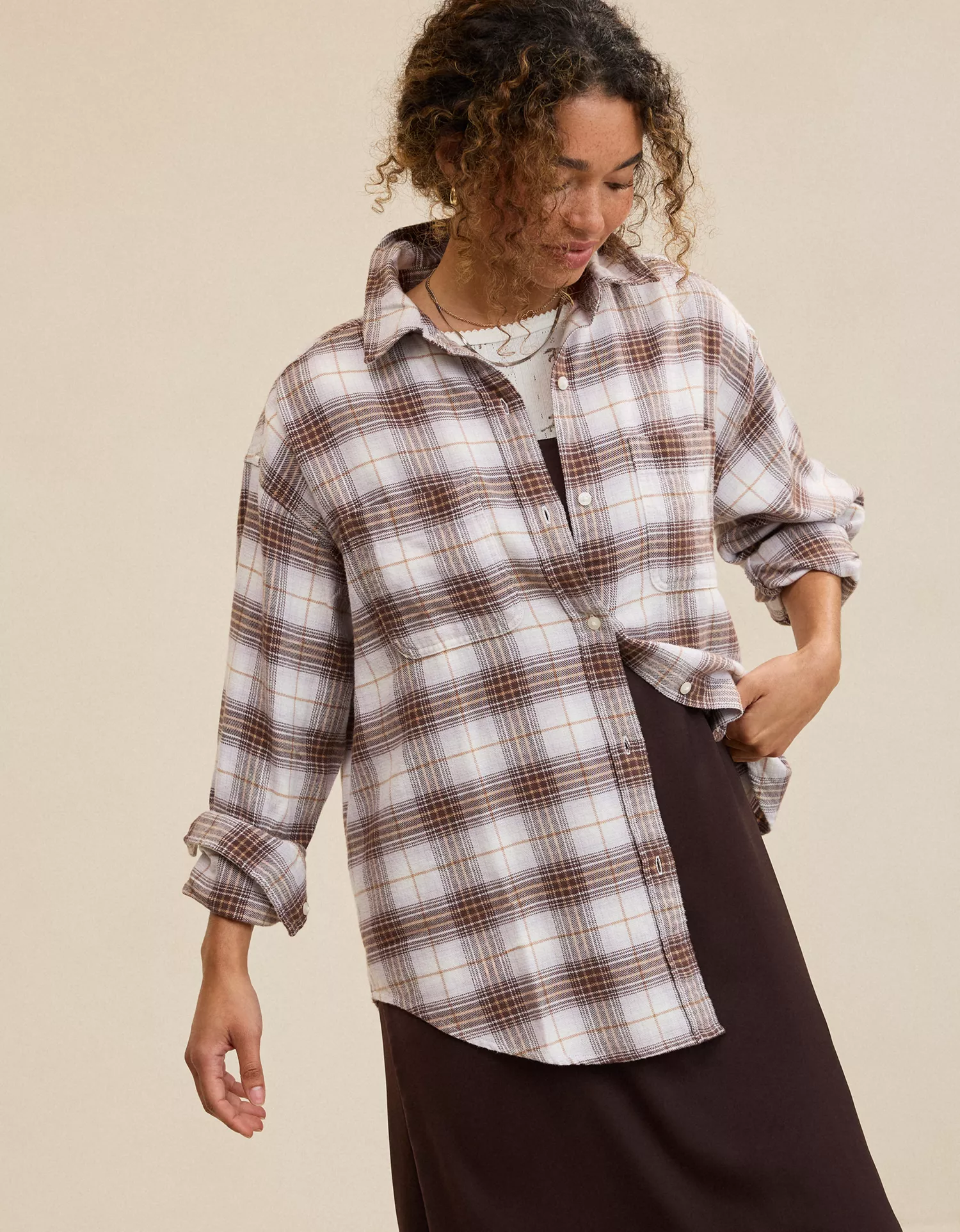 Aerie Anytime Fave Flannel Oversized Shirt - thumbnail 4