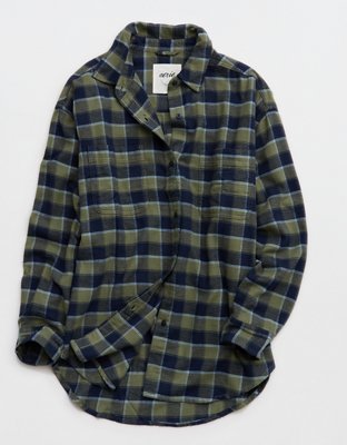 Aerie Anytime Fave Flannel Oversized Shirt