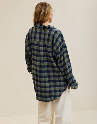 Aerie Anytime Fave Flannel Oversized Shirt