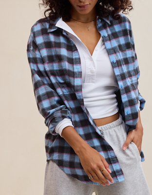 Chemisier boutonné en flanelle favori Anytime Aerie