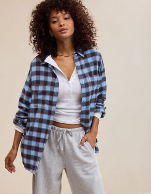 Chemisier boutonné en flanelle favori Anytime Aerie