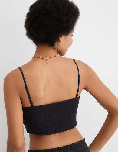 Aerie Woven Tie Front Tank Top