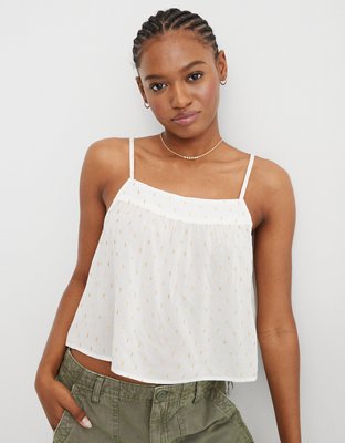 Aerie Woven Flowy Tank Top, Men's & Women's Jeans, Clothes & Accessories