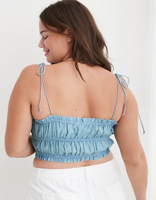 Aerie Woven Button Front Tank Top