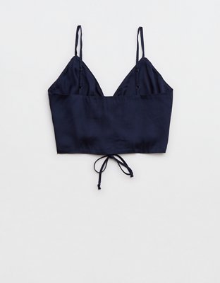 Aerie Satin Cinched Cropped Tank Top