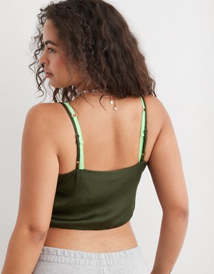 Aerie Satin Cinched Cropped Tank Top