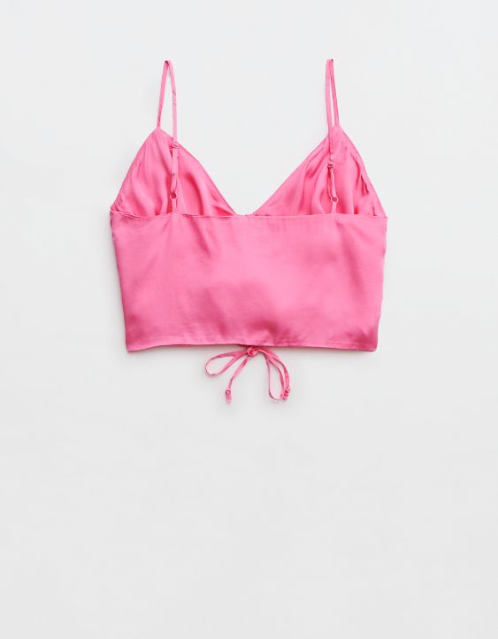Aerie Satin Cinched Cropped Tank Top