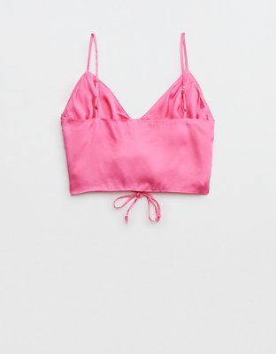 Aerie Satin Cinched Cropped Tank Top
