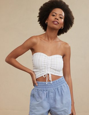 Aerie Gauzy Cinched Tube Top