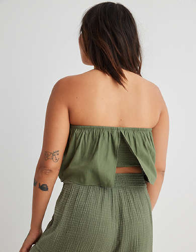 Aerie Pool-To-Party Linen Blend Tube Top