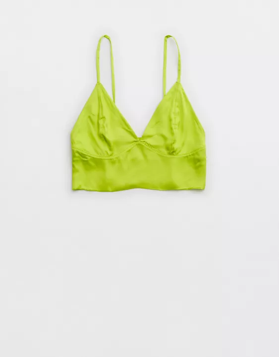 Aerie Satin Corset Cropped Tank Top