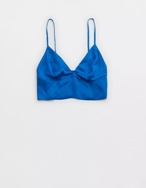 Aerie Satin Corset Cropped Tank Top