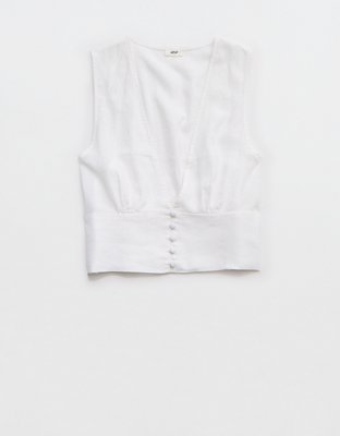 Aerie Linen Blend Vest