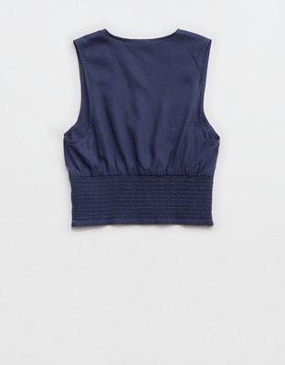 Aerie Linen Blend Vest