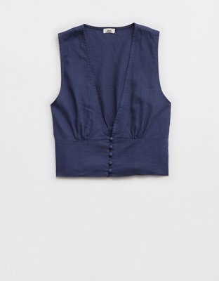 Aerie Linen Blend Vest