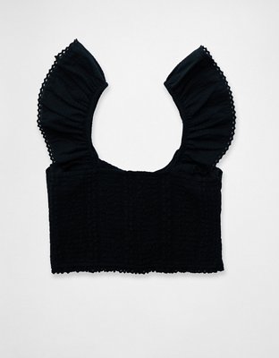 Aerie Cropped Seersucker Tank Top