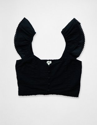 Aerie Cropped Seersucker Tank Top