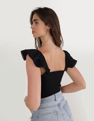 Aerie Cropped Seersucker Tank Top