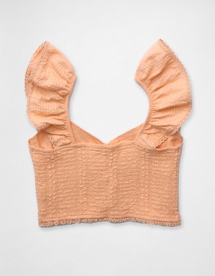 Aerie Top sin Mangas Cortado de Cloqué
