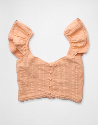 Aerie Top sin Mangas Cortado de Cloqué
