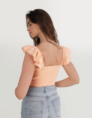 Aerie Cropped Seersucker Tank Top
