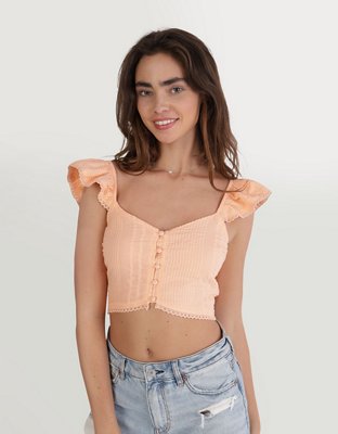 Aerie Cropped Seersucker Tank Top