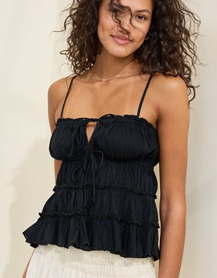 Aerie Top Sin Mangas con Lazo en el Frente