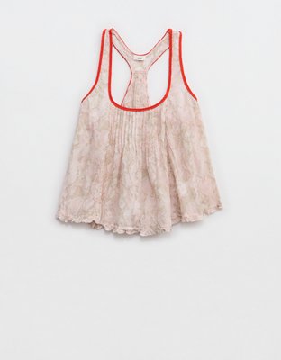 Женский топ Aerie Woven Scoop Neck, цвет: Розовый — фото 4