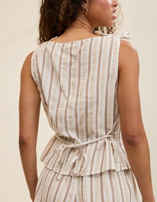 Aerie Day-Off Shoulder Tie Top