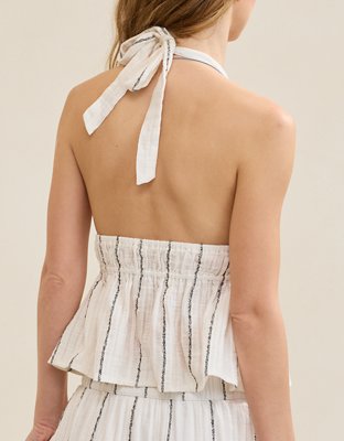 Aerie Tie Front Halter Top
