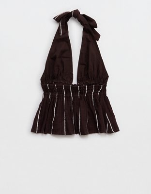 Aerie Tie Front Halter Top