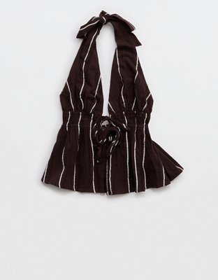 Aerie Tie Front Halter Top