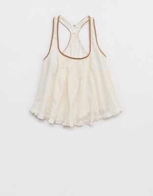 Aerie Woven Scoop Neck Tank Top