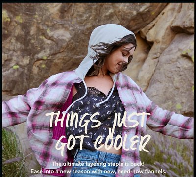 Things Just Got Cooler | The ultimate layering staple is back! Ease into a new season with new, need-now flannels.