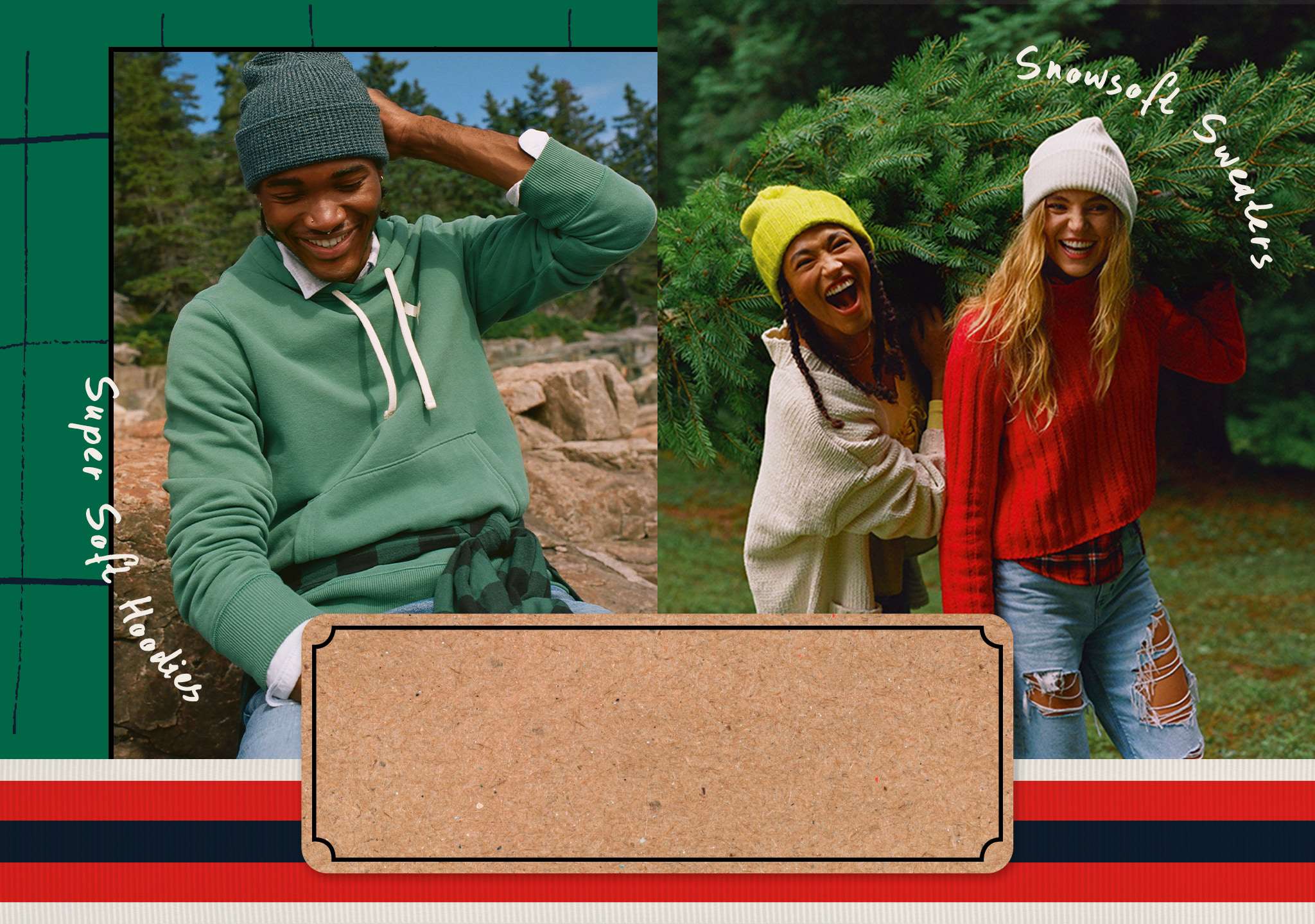 green red and tan outfits