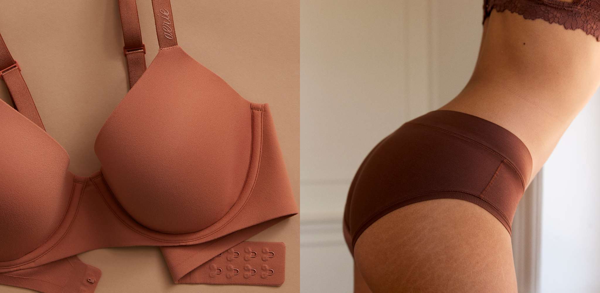 model wearing aerie real natural collection