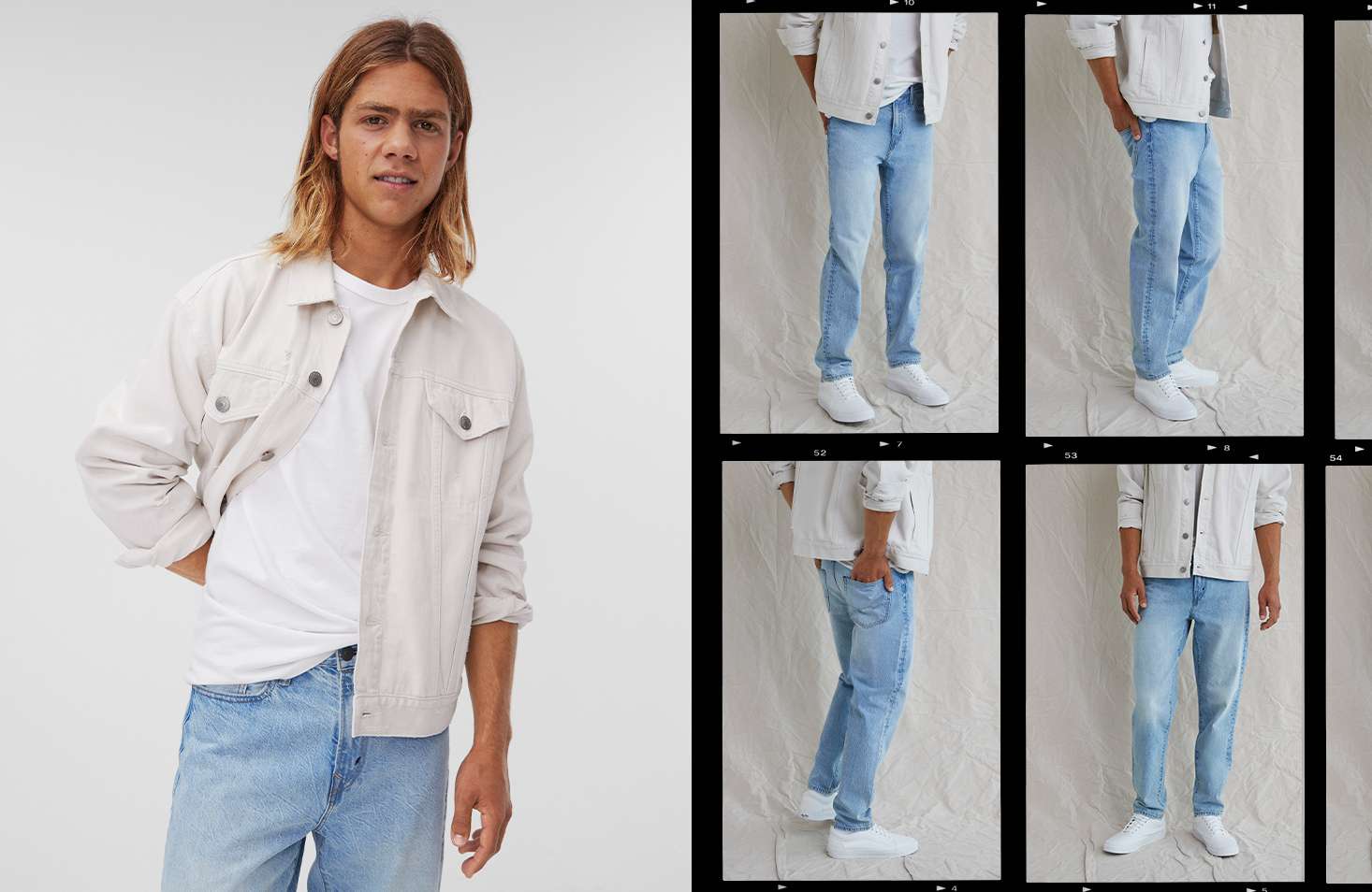 Model in AE men's baggy jeans