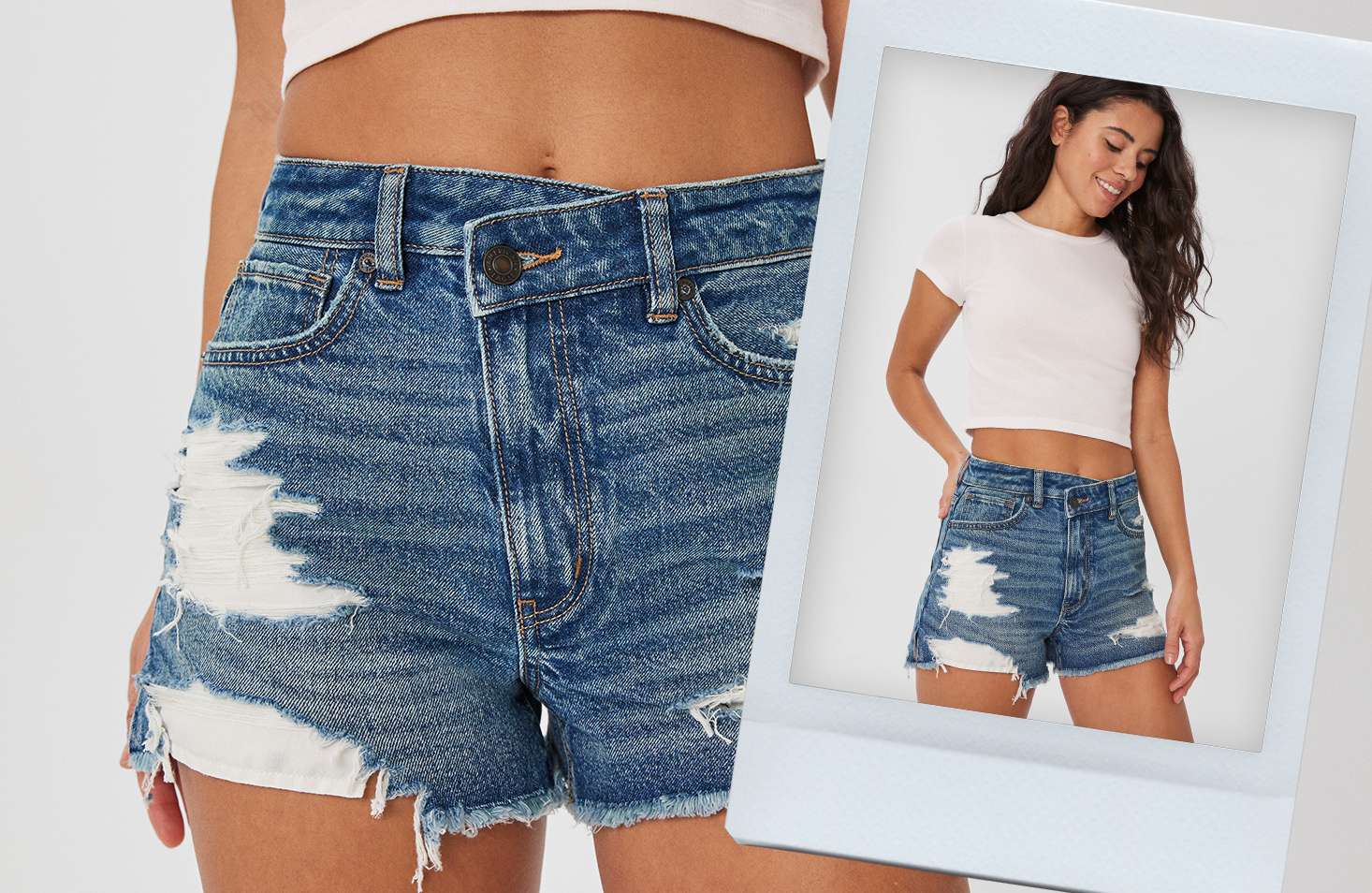 Mom jean 2025 shorts american eagle